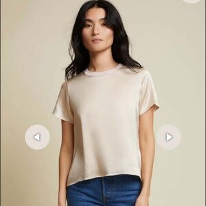 Nation LTD - Marie Boxy Crop Top in Almond milk gold XXL NWT
